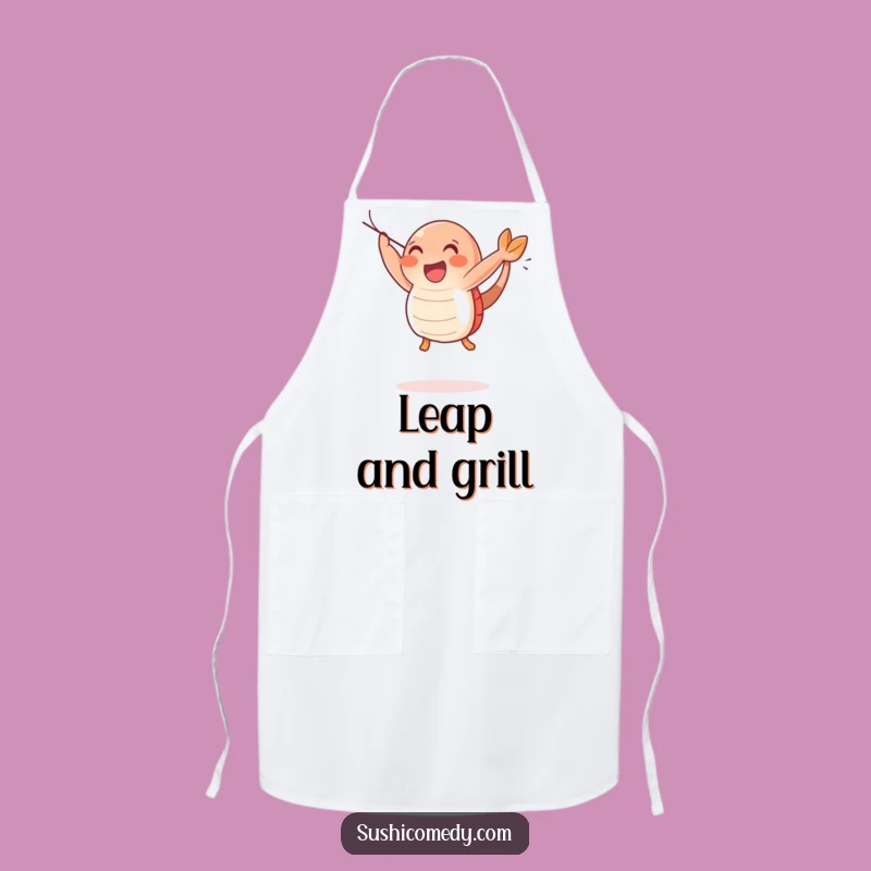 Funny Happy Shrimp Sushi Apron: Kitchen Fun and Joy, Ideal Funny Gift