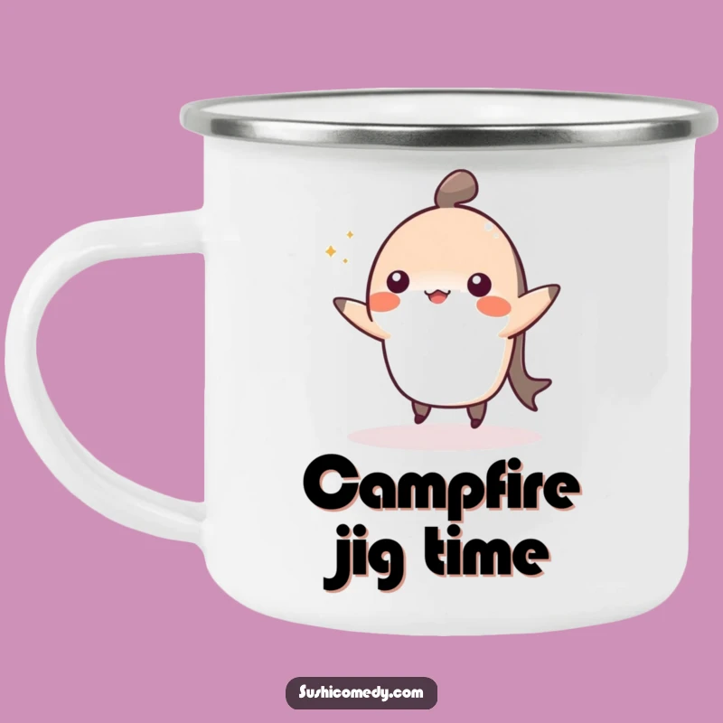 Durable Funny Nigiri Dance Camping Mug - Adventure-Ready Sushi Drinkware Gift