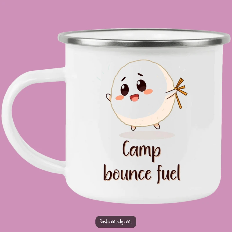 Funny Giggling Rice Ball Camping Mug: Outdoor Cheer, Perfect Funny Gift