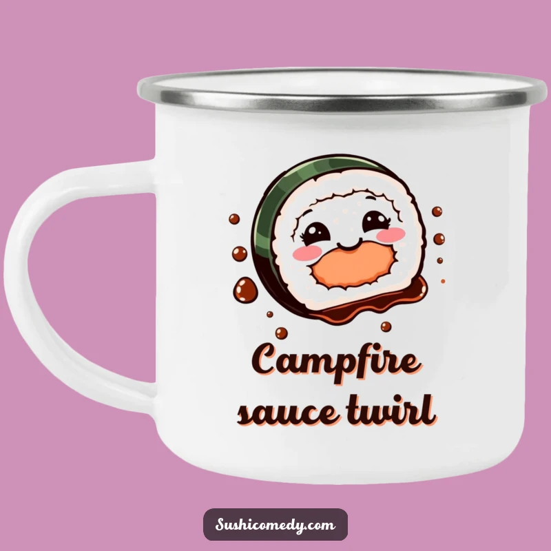 Funny Sushi Spin Camping Mug: Adventure and Smiles, Perfect Funny Gift