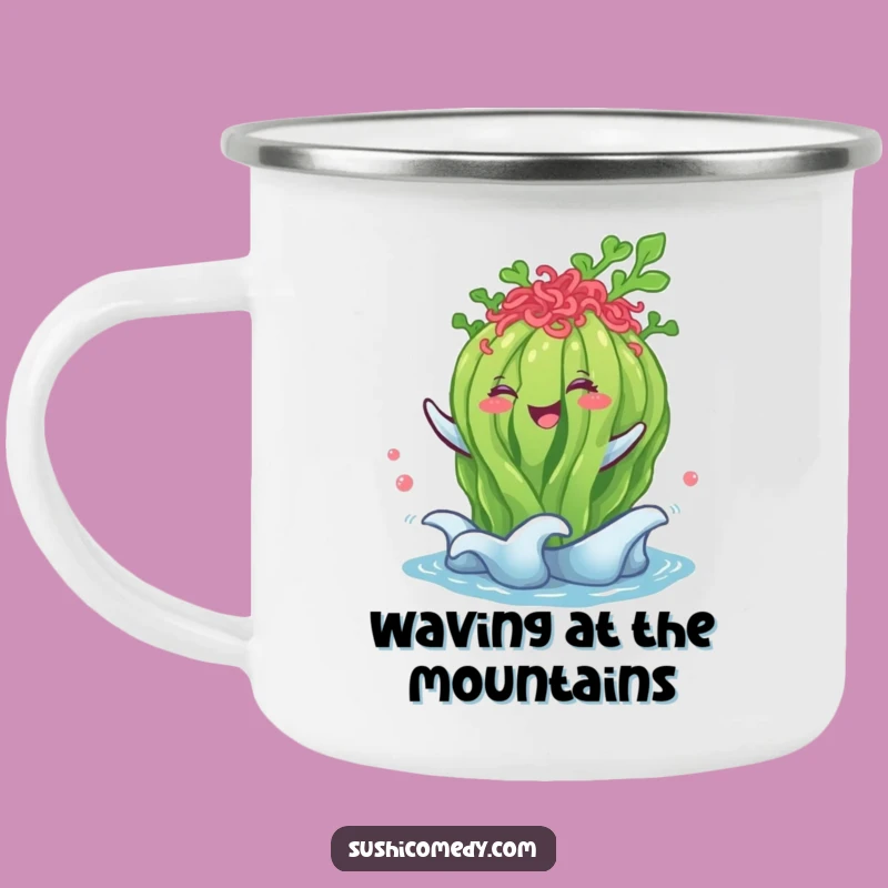 Funny Seaweed Salad Camping Mug: Your Happy Waving Companion