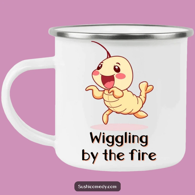 Funny Shrimp Tempura Camping Mug: Your Wiggling Buddy for Outdoor Fun