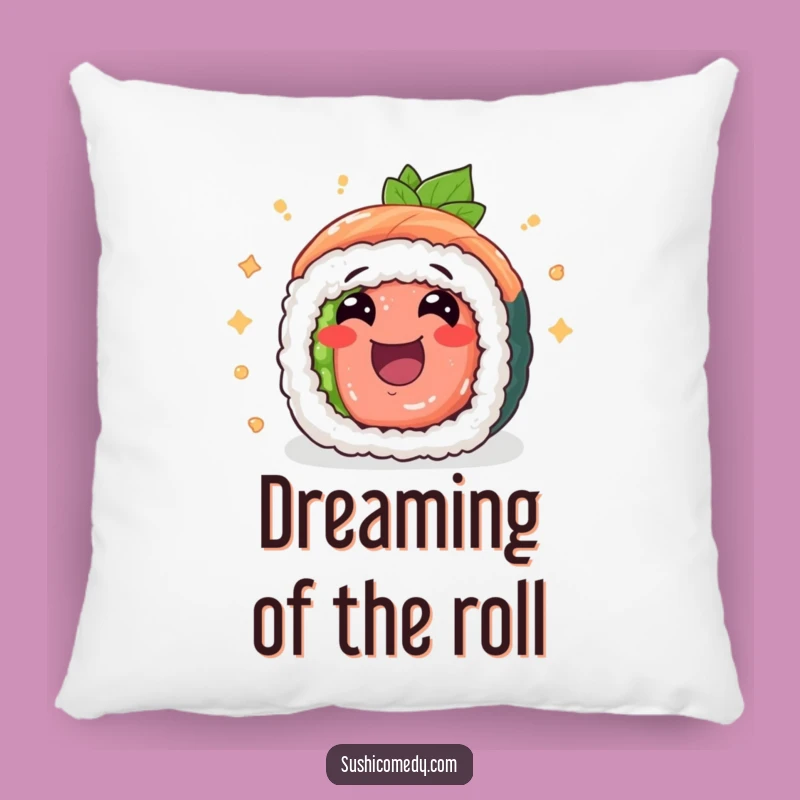 Funny Tuna Maki Pillow: Cuddle Up with This Cheerful Rolling Sushi Friend