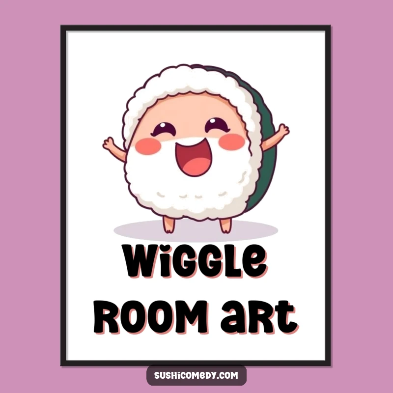 Funny Cheerful Tuna Sushi Digital Art: Instant Wiggling Decor, Perfect Funny Gift