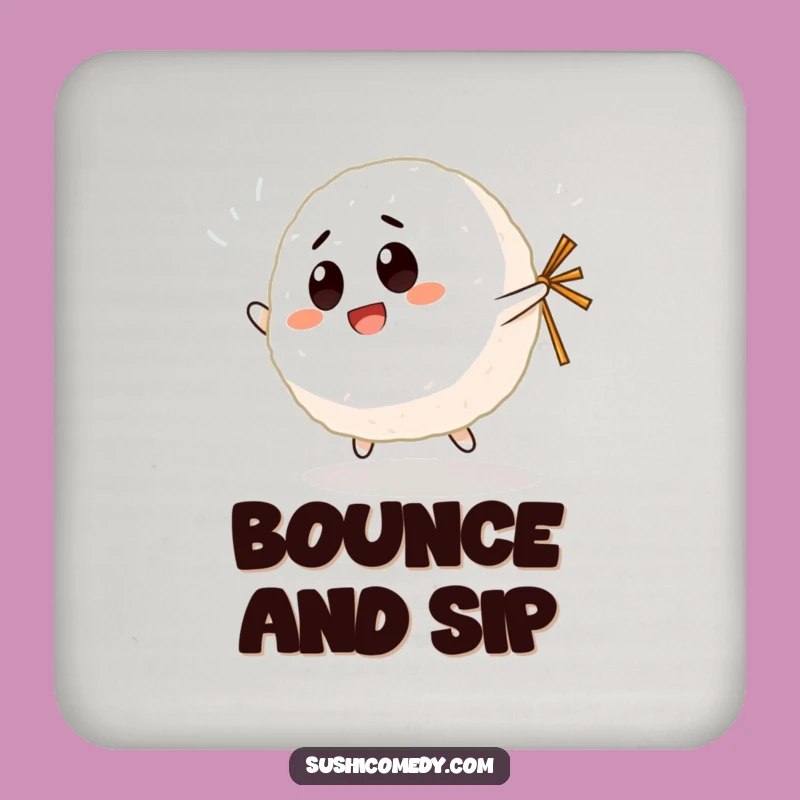 Funny Giggling Rice Ball Coaster: Protect Surfaces with Cheer, Great Funny Gift