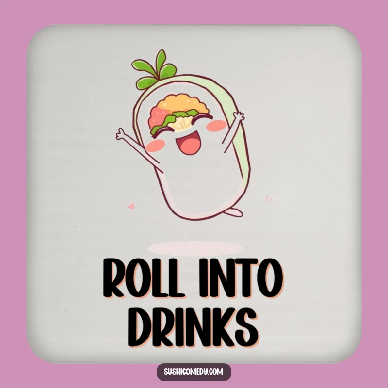 Funny Maki Roll Cartwheel Coaster Set - Protect Surfaces with Cute Sushi Style Gift