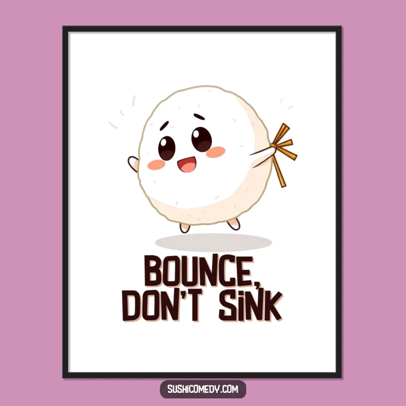 Funny Giggling Rice Ball Poster: Whimsical Wall Art, Delightful Humorous Gift