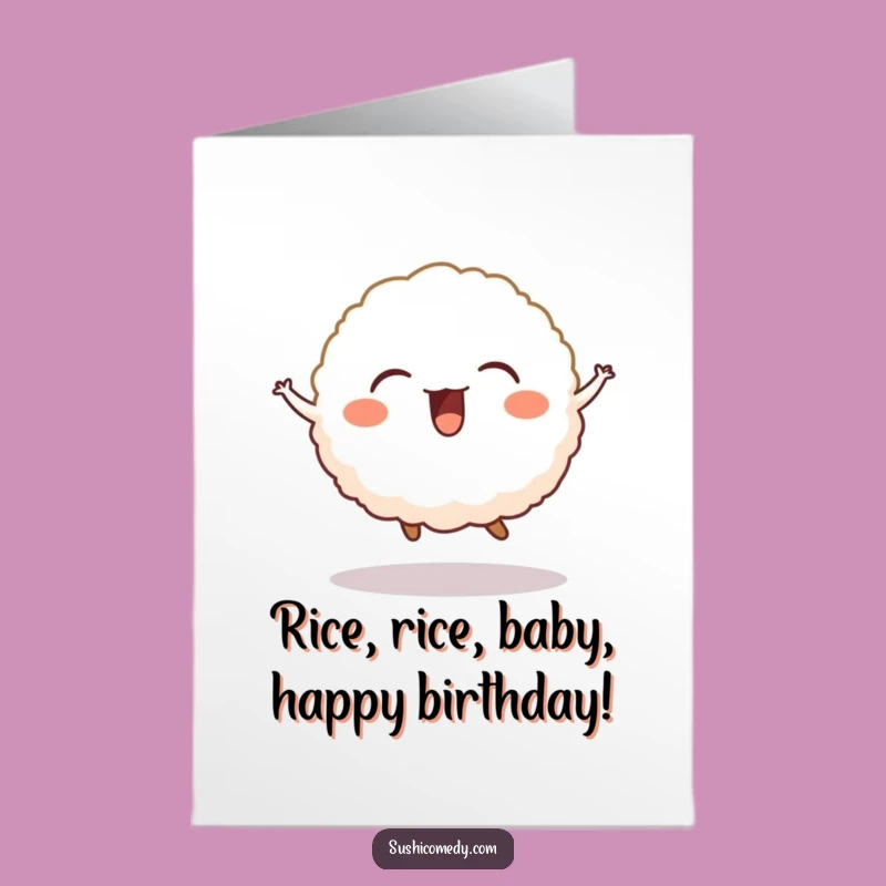 Free Printable Giggling Rice Ball Birthday Card - Fun Downloadable Gift for a Joyful Day