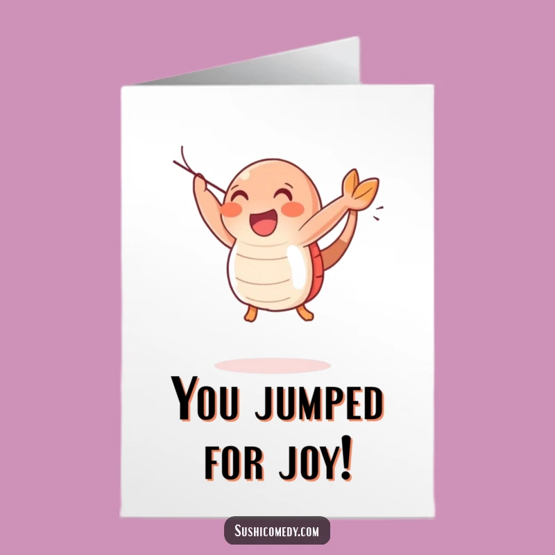 Free Printable Congrats Card: Shrimp Leap Downloadable Gift for Fantastic Achievements