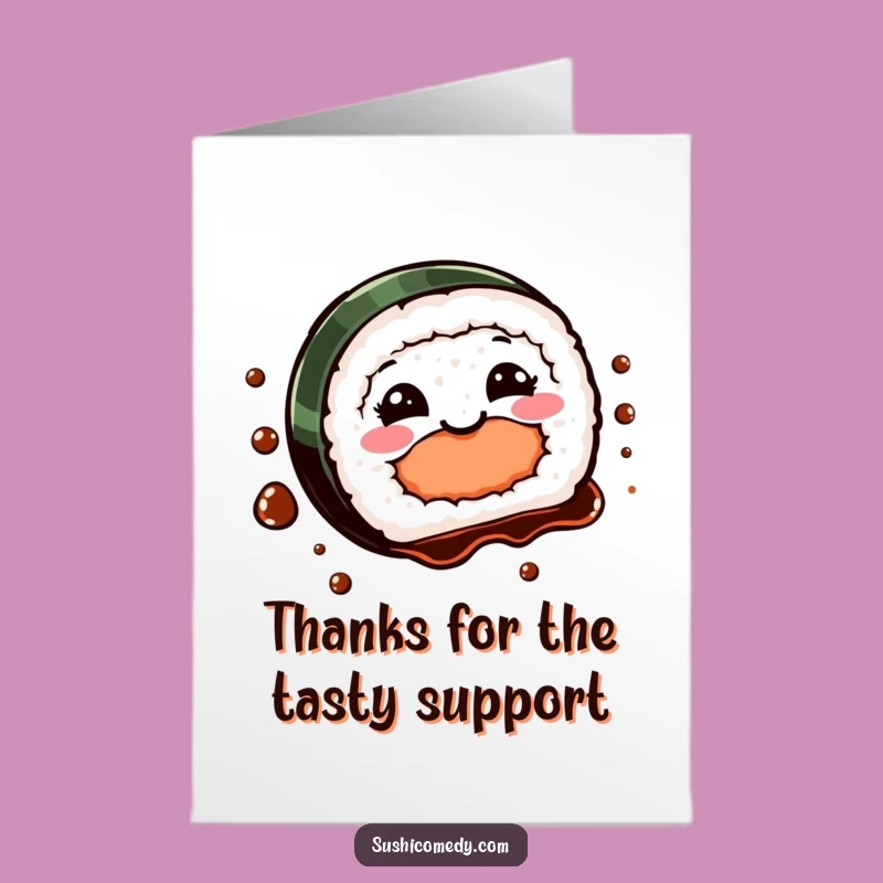 Free Printable Thank You Card: Sushi Spin Downloadable Gift for a Saucy Appreciation