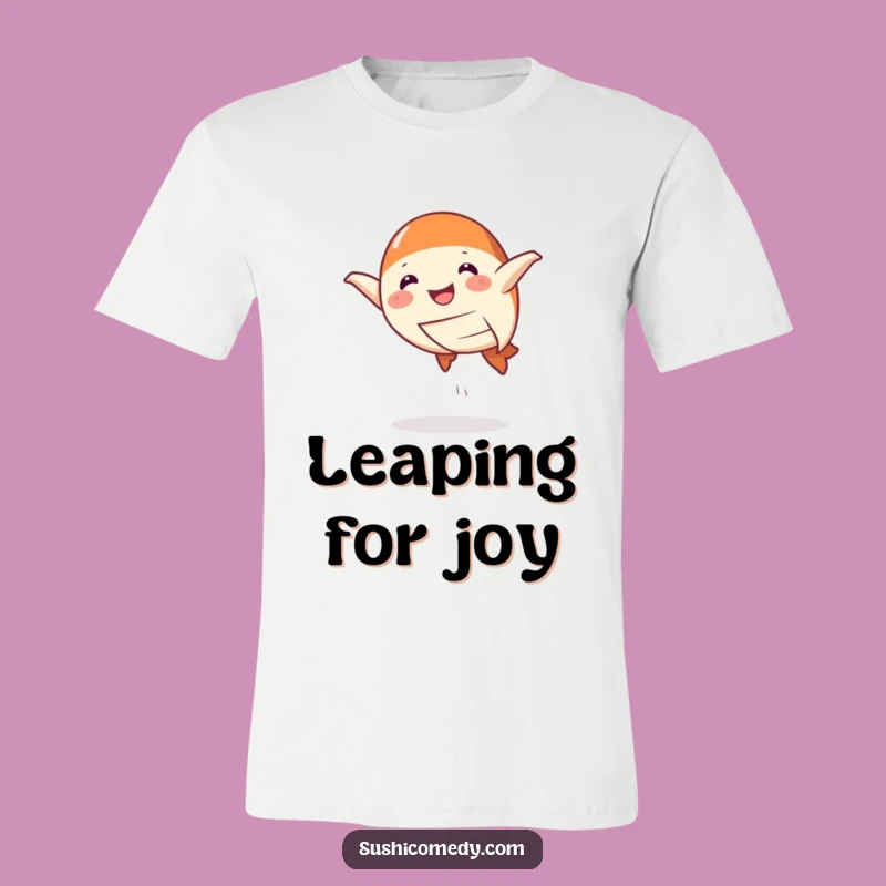 Funny Salmon Nigiri T-Shirt: Playful Leap Design, Great Humorous Gift!