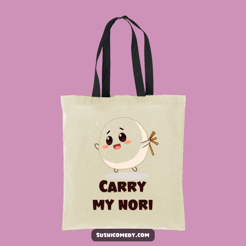 Funny Giggling Rice Ball Tote Bag: Carry Joyful Vibes, Perfect Funny Gift