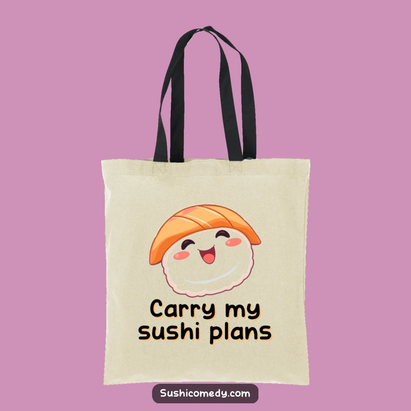 Funny Sushi Tote Bag: Spin Your Way with a Happy Salmon, Great Funny Gift