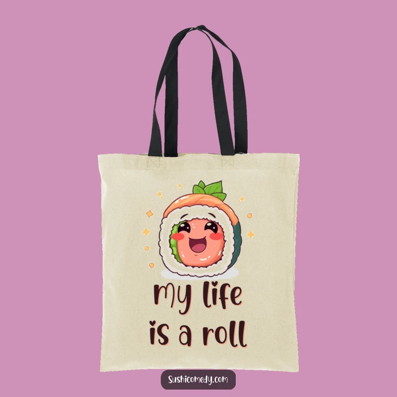 Funny Tuna Maki Tote Bag: Carry Your Essentials with Cheerful Sushi Excitement